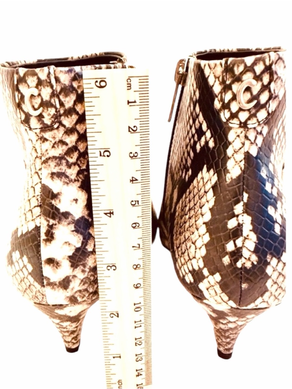 Circus by Sam Edelman Kirby Snakeskin Print Pointed Toe Kitten Heel Booties 8.5 - Picture 5 of 7